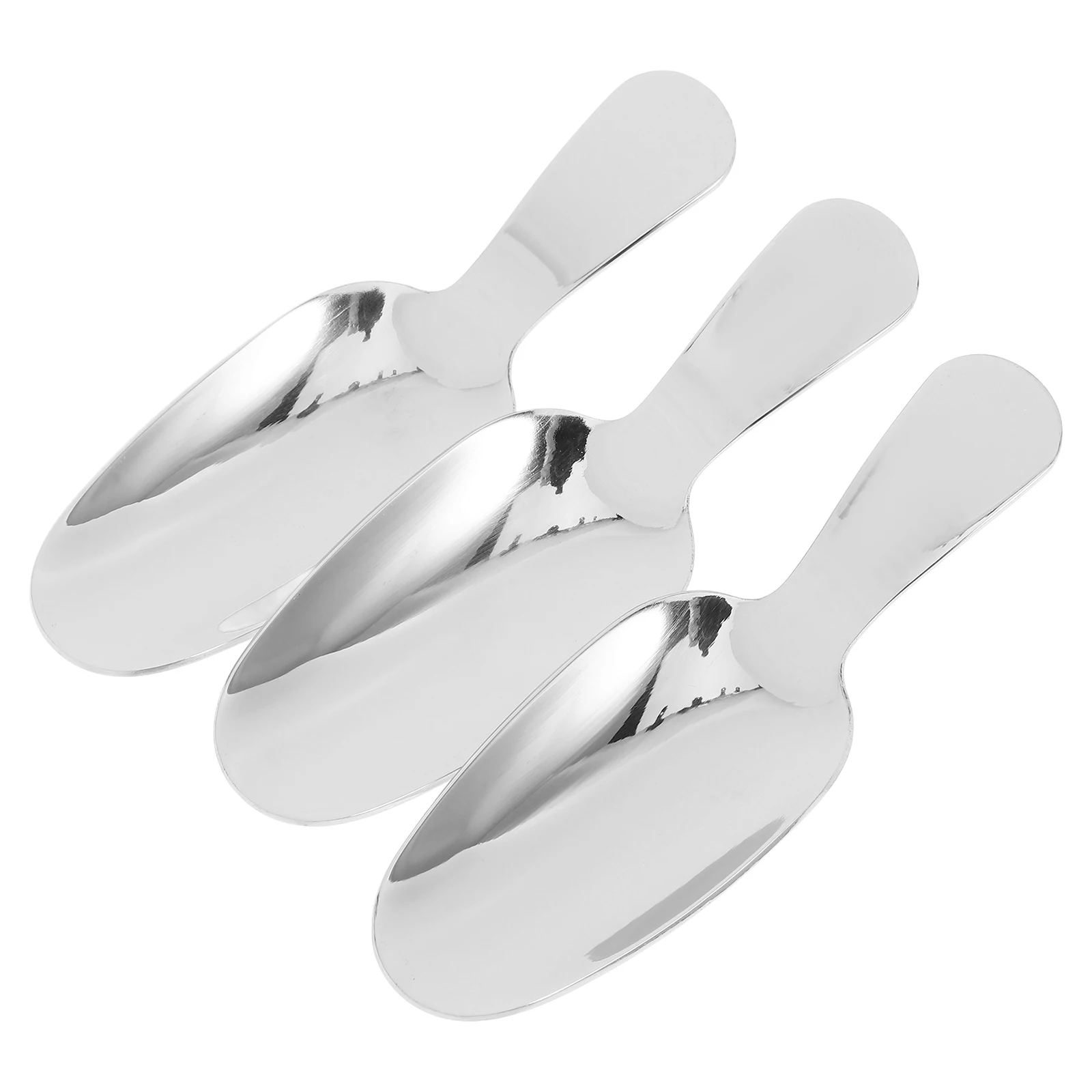 

3pcs Gray Stainless Steel Dessert Spoon Ice Scoop Short Handle Teaspoon Corrosion Resistant For Afternoon Tea Party