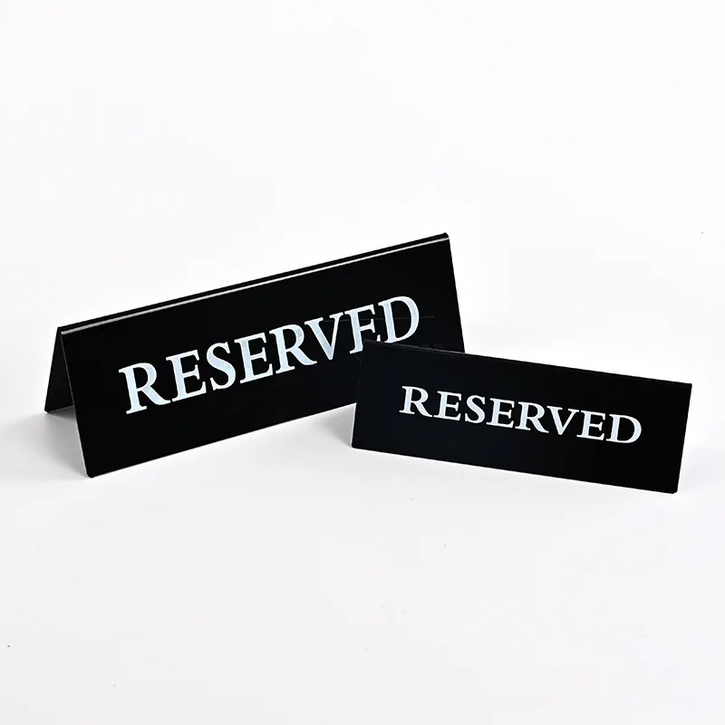 Acrylic desk card has been reserved Reservation reminder card RESERVED Hotel restaurant Hotel seat Plastic table card