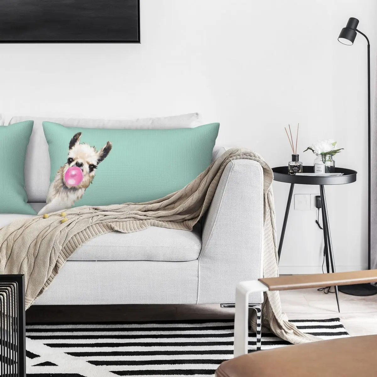 Llama Alpaca Animal Rectangle Linen Pillowcase Cushion Cover Polyester Decorative Bedroom Home Comfort Throw Pillow
