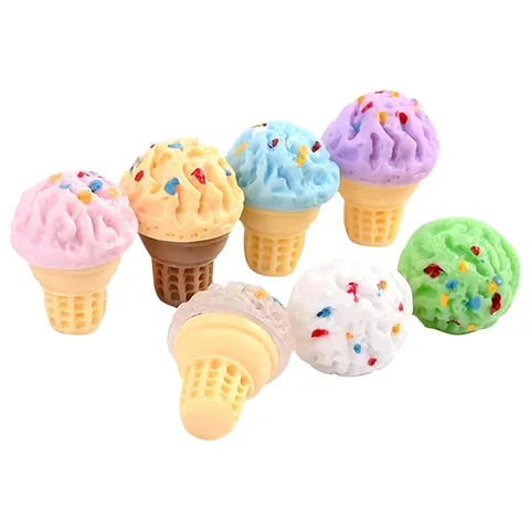 

10/20/50 Pcs Ice Cream Cone Resin Scrapbooking DIY Crafts Phone Shell Patch Decor Arts Hair Accessories Food Toys Embellishment