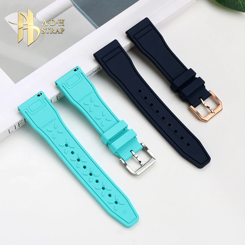 Correa de Fluororubber de alta calidad para IWC Pilot IW388114 /108 IW38940 Mark 17/18/20, banda de reloj de goma de 20/21/22mm, pulsera para hombre