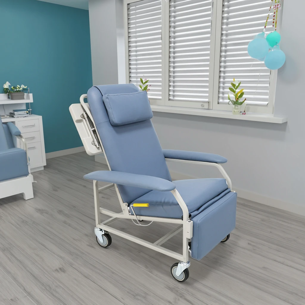 أثاث عيادة طبية للمريض اليدوي للمستشفى مع مسند للذراعين كرسي قابل للتعديل لكبار السن