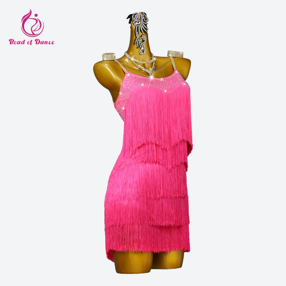 Latin Dance Fringed Skirt Wear Competition Dresses Sexy Womens Elegant Kids Practice Clothes Sexy Dancewear Parties Evening Suit