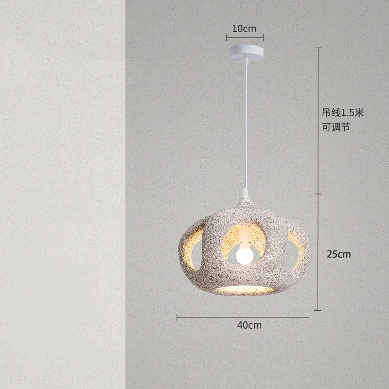 Wabi Sabi hars hanglamp, Japanse grijze hanglamp voor restaurant, bar, kantoor, creatieve hanglamp voor binnen, eetkamer.
