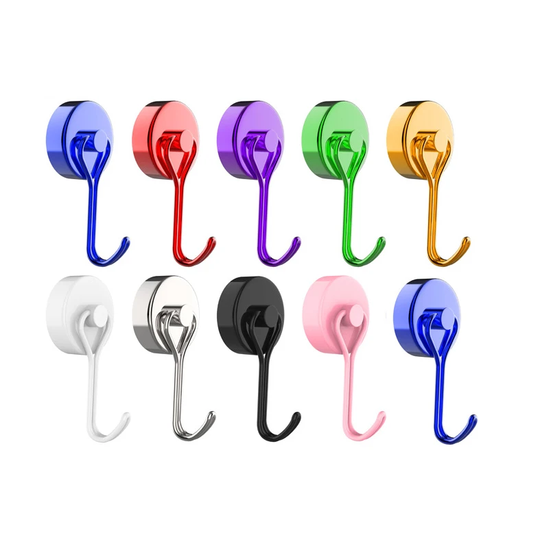 Strong Magnetic Hook Diameter 16/20 Colourful Rare Earth Magnets Fishing Neodymium Fridge Permanent Magnet Hooks for home office