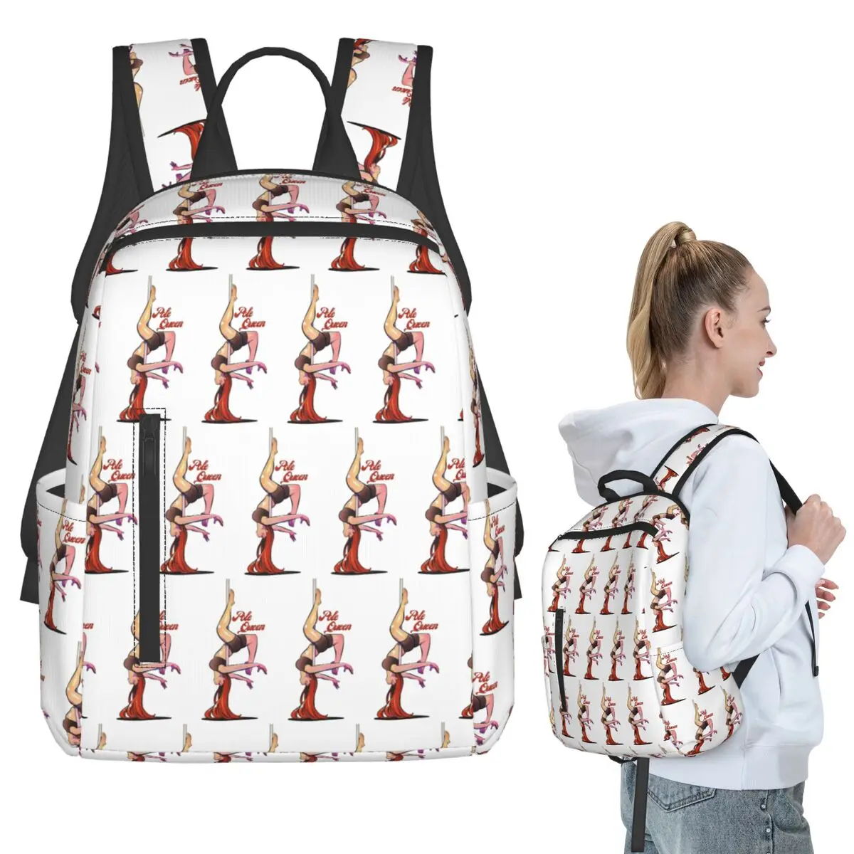 

Pole Dance Queen Pole Dance Red Hair Ginger Backpack Student BookBag Children School Bag Computer Shoulder Bags Men Women
