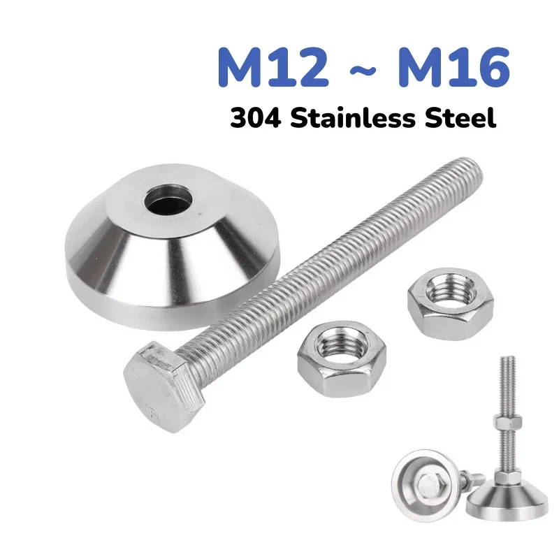 Fixed Foot Non-slip Screws 304 Stainless Steel For Mechanical Furniture Fixed Adjustment Leveling Feet DIY Repair M12 ~ M16