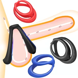 Silicone Extended Penis Sleeve Delay Ejaculation Dildo Anal Plug Sex Toys For Men Couple No Vibrator For Women Sex Products