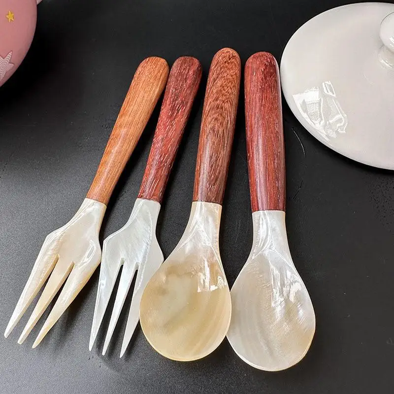 Natural Shell Spoon Home Seasoning Teaspoon For Caviar Conch Ice Cream Dessert Scoop