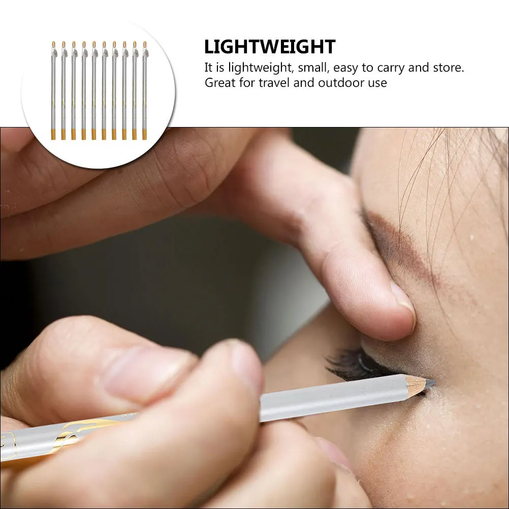 10Pcs Waterproof Eyebrow Pencils 2in1 Eyeliner Pen Sharpener Included Portable Natural Eyebrow Makeup Tool Makeup Pencils