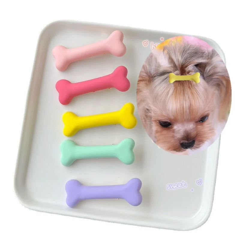 New Bone Shaped Pet Hair Clips Hair Pins Cute Cat Dog Girl Barrettes Pet Hair Accessories Hot Sale Dog Grooming Products