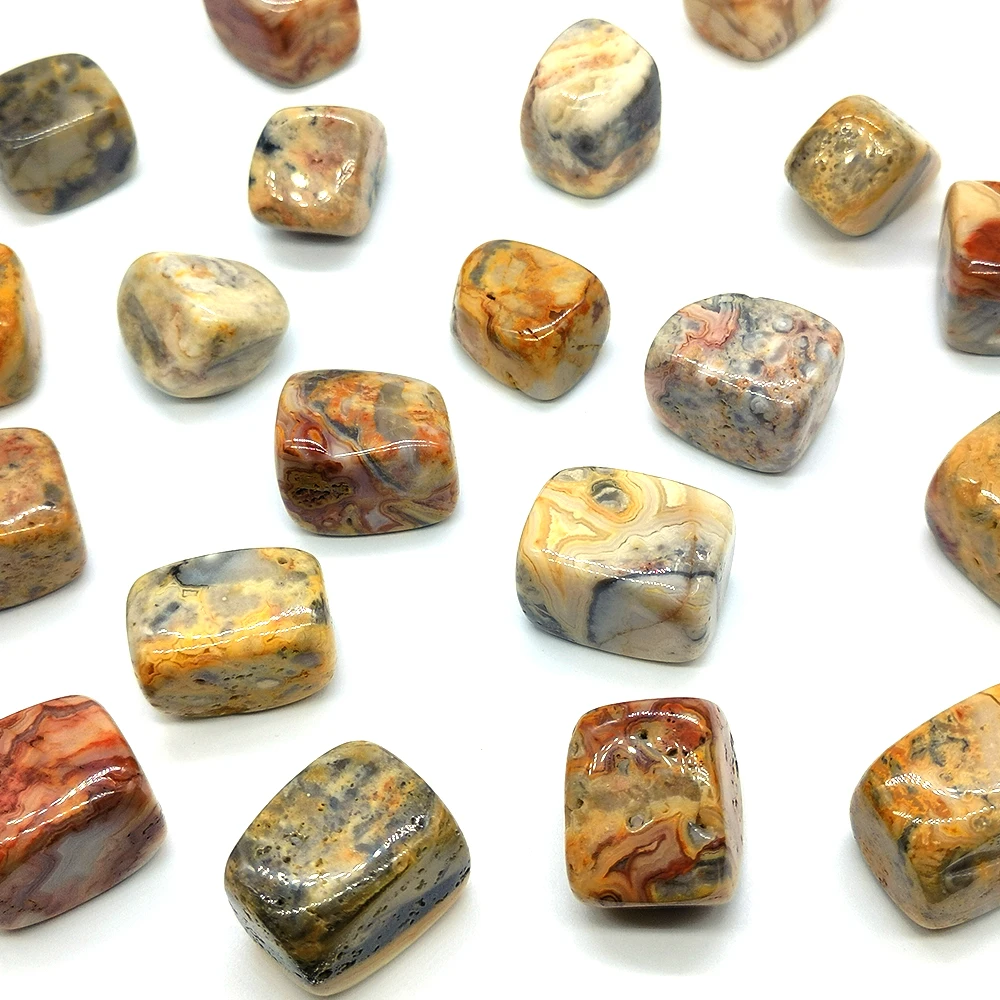 Crazy Agate Natural Tumbled Stone Healing Crystal Bulk Quartz Mineral Specimen Tank Aquarium Home Decor DIY Pendant Wholesale