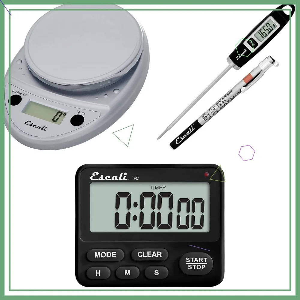 

Digital Kitchen Scale with Thermometer and Timer Bundle - 11lb Capacity, Accurate Measurements for Cooking and Baking
