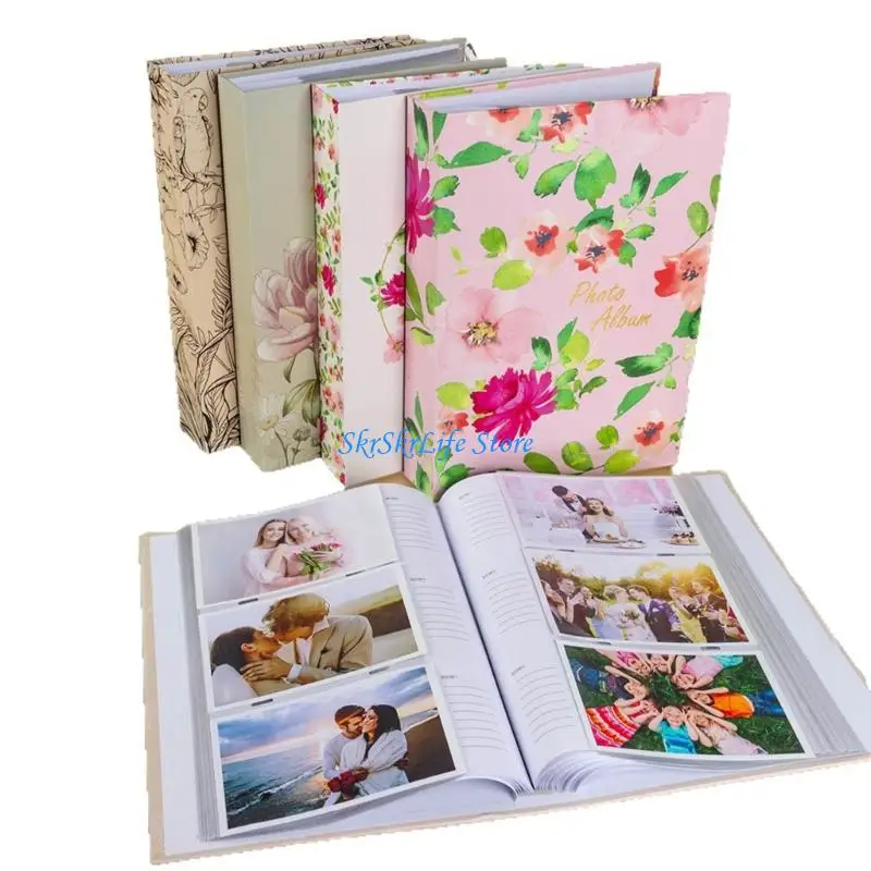 E65E Scrapbook With Paper Pages And Floral Design For Picture Storage And Gift Giving
