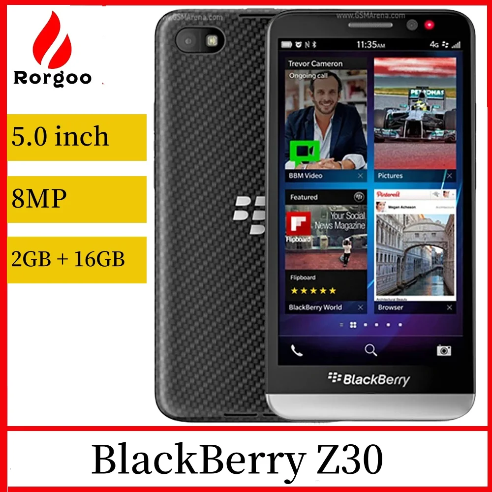 Оригинальный смартфон BlackBerry Z30 4G, дисплей 5,0 дюйма, 2 ГБ ОЗУ, 16 ГБ, память, 8 МП + 2 МП, камера, видео 720p, Wi-Fi, двухъядерный смартфон с ОС