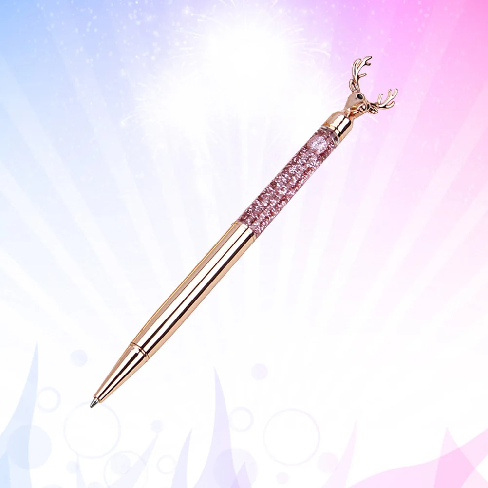 Reindeer Pattern Ballpoint Pens Metal Body Smooth Writing Wear-Resistant Fine Tip For Work Study Stationery Creative Pens