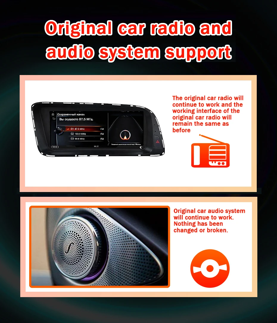 8,8'' Snapdragon 8 CORE Wireless Carplay Android 15 Auto-Radio GPS-Bildschirm für Audi Q5 2009-2016 Autoradio Stereo Multimedia-Player Bluetooth WLAN 4G LTE – Detail 17