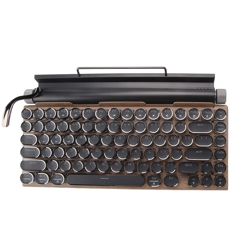 

Retro Typewriter Keyboard Wireless Bluetooth Keyboard USB Mechanical Punk Keycaps For Desktop PC/Laptop/Phone