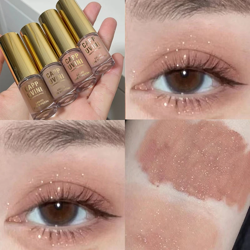 ヌードマットリキッドアイシャドウクリーム長持ちグレーピンク光沢のあるアイシャドウシマーグリッターミルクブラウンアイピグメントメイクアップコスメティック