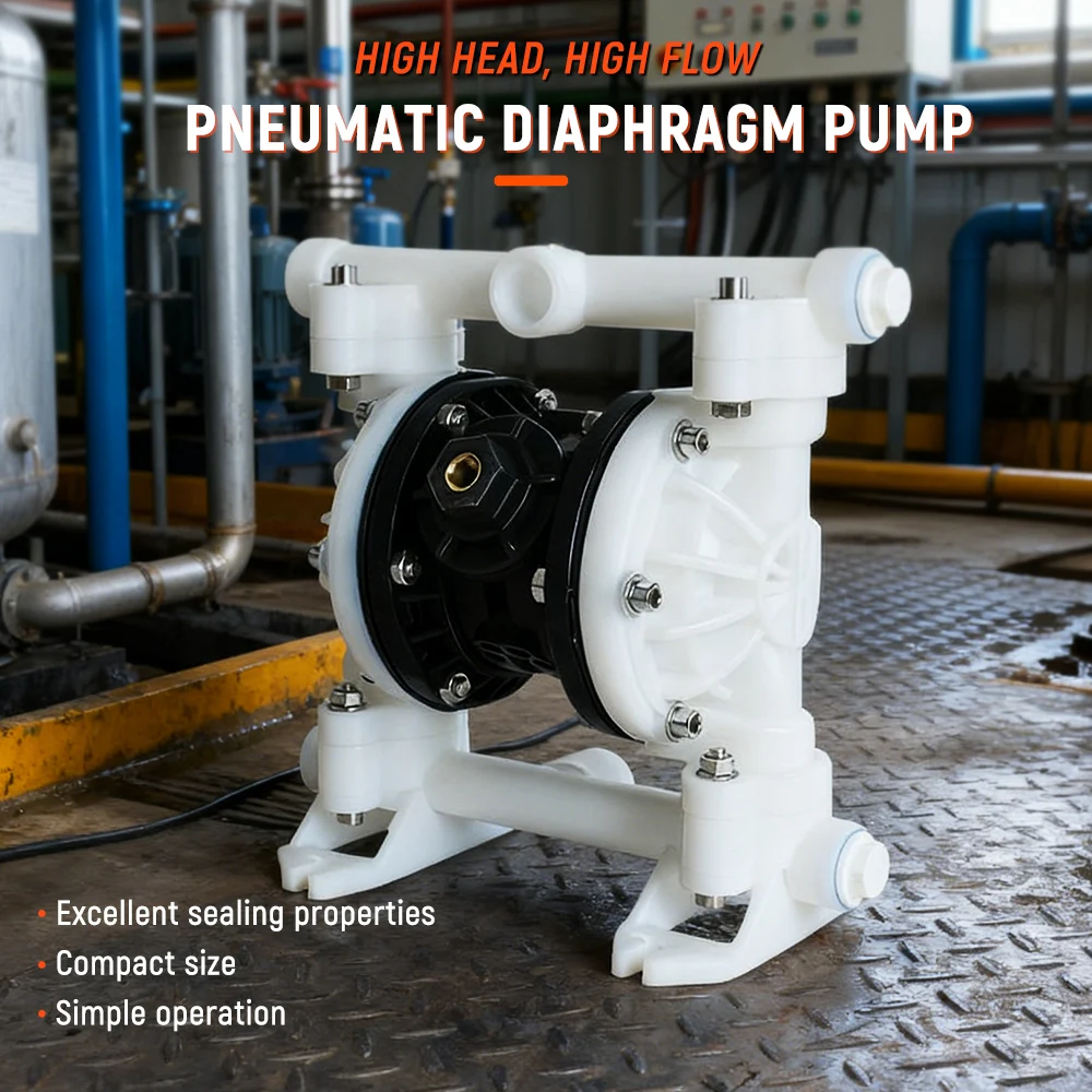 Plastic Air-operated Diaphragm Pump Corrosion-resistant AODD Pump Air-driven Chemical Pump for Chemical Transfer