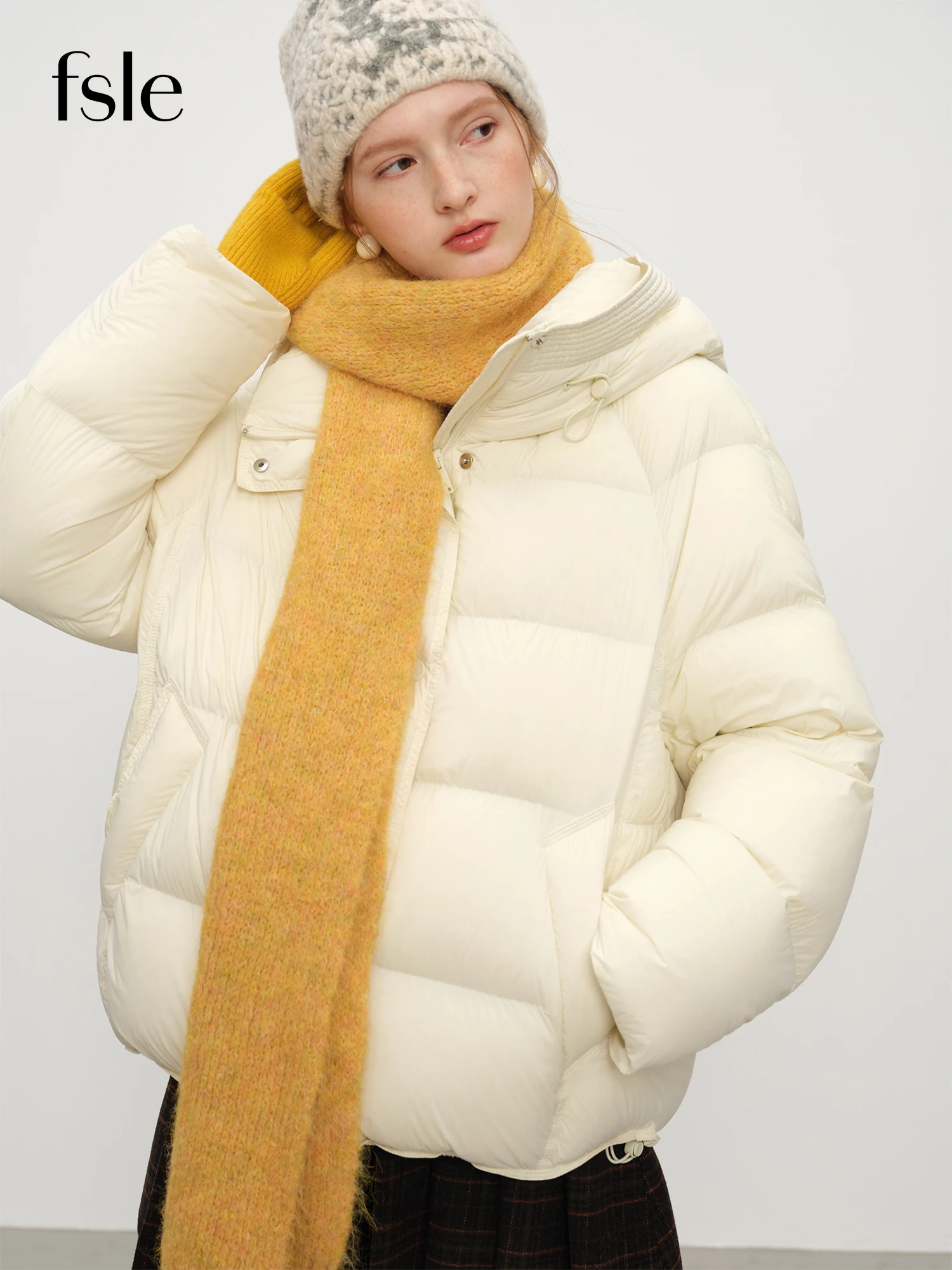 FSLE تنوعا الكورية نمط لون نقي الشتاء وشاح من الصوف شريط حول ياقة الملابس النساء 2025 جديد الصلبة الحلو Ins شيك بسيط لينة