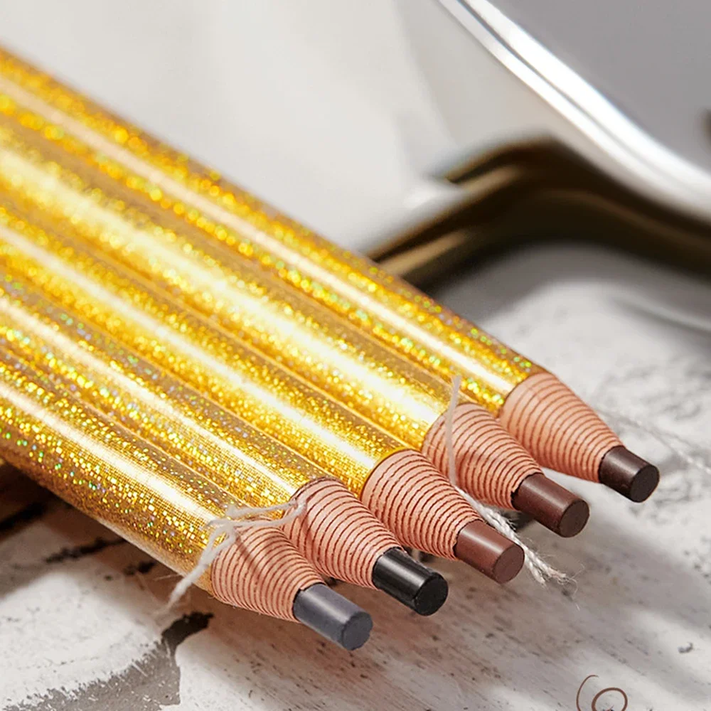 Crayon de conception de sourcils doré, 1 pièce, imperméable, résistant à la sueur et sans décoloration, maquillage de beauté, vente en gros, stylo à sourcils, outils de maquillage