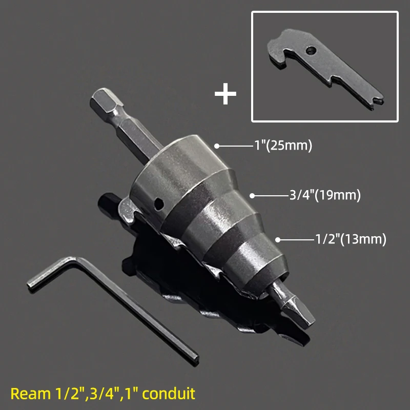 Power Conduit Reamer Tool Kit Improved Bit Retention With Improved Bit Retention Deburring Drill Electrician Repair Tools EMT