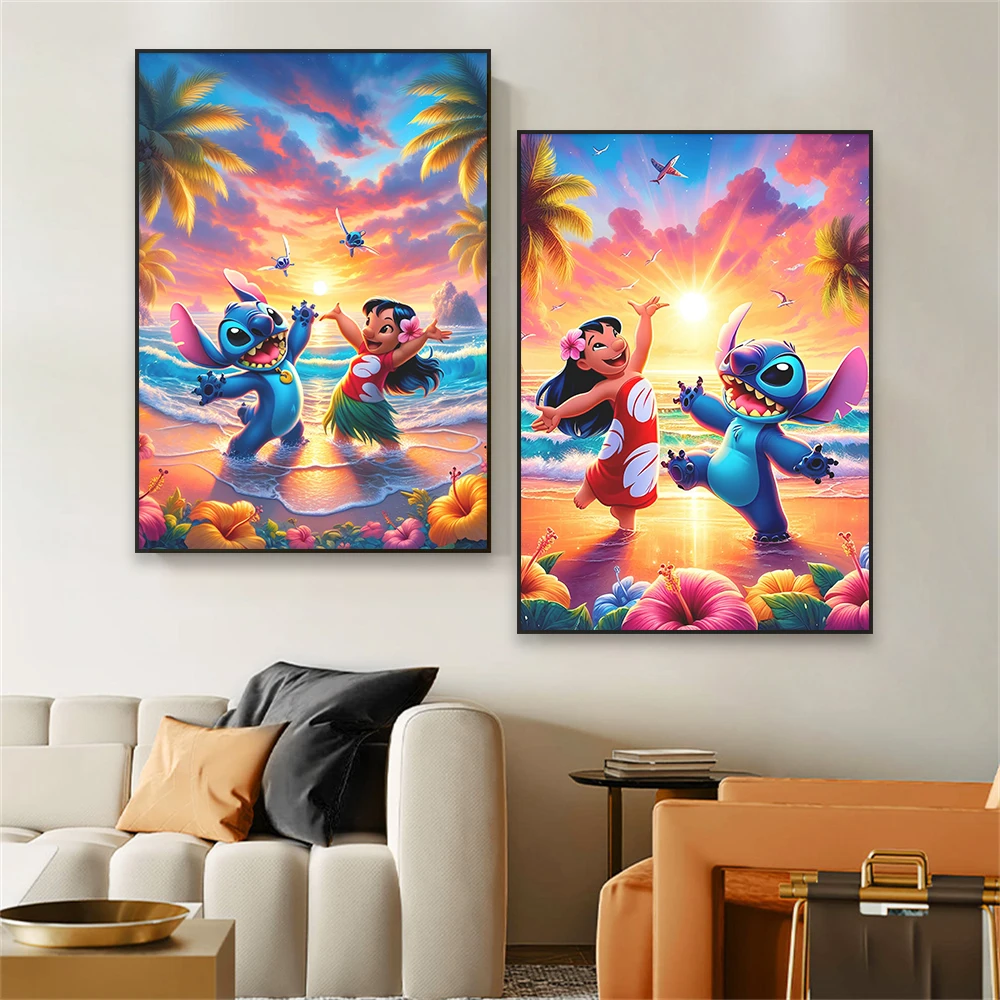 Disney Lilo & Stitch Print Graffiti Art Canvas Painting Stitch Poster Lilo Stitch Wall Art Girl Room Decor Nursery Home Decor