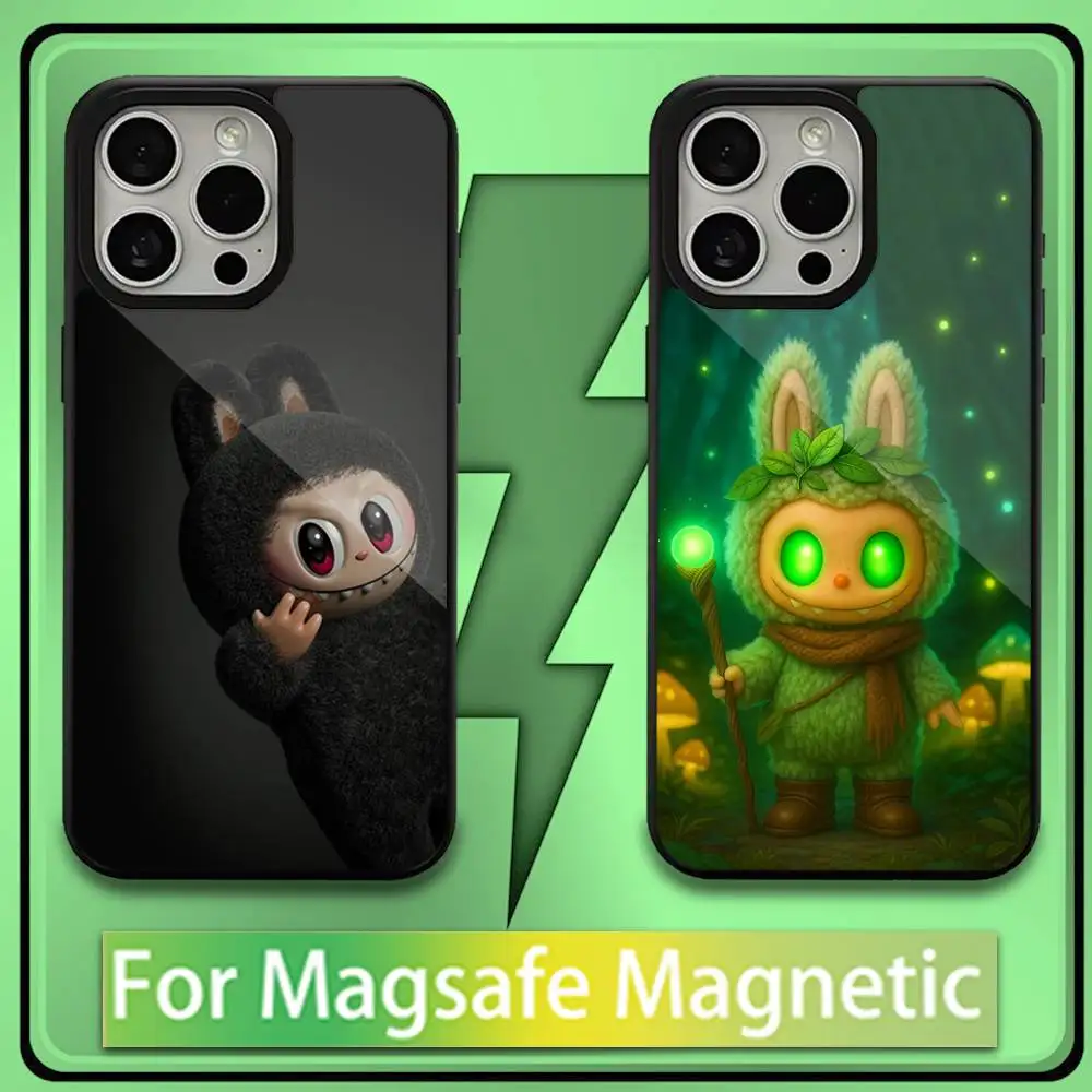 

Cute L-LabuBUS Phone Case For iPhone 16,15,14,13,12,11,Plus,Pro,Max,Mini Soft Magesafe Magnetic Wireless Charge