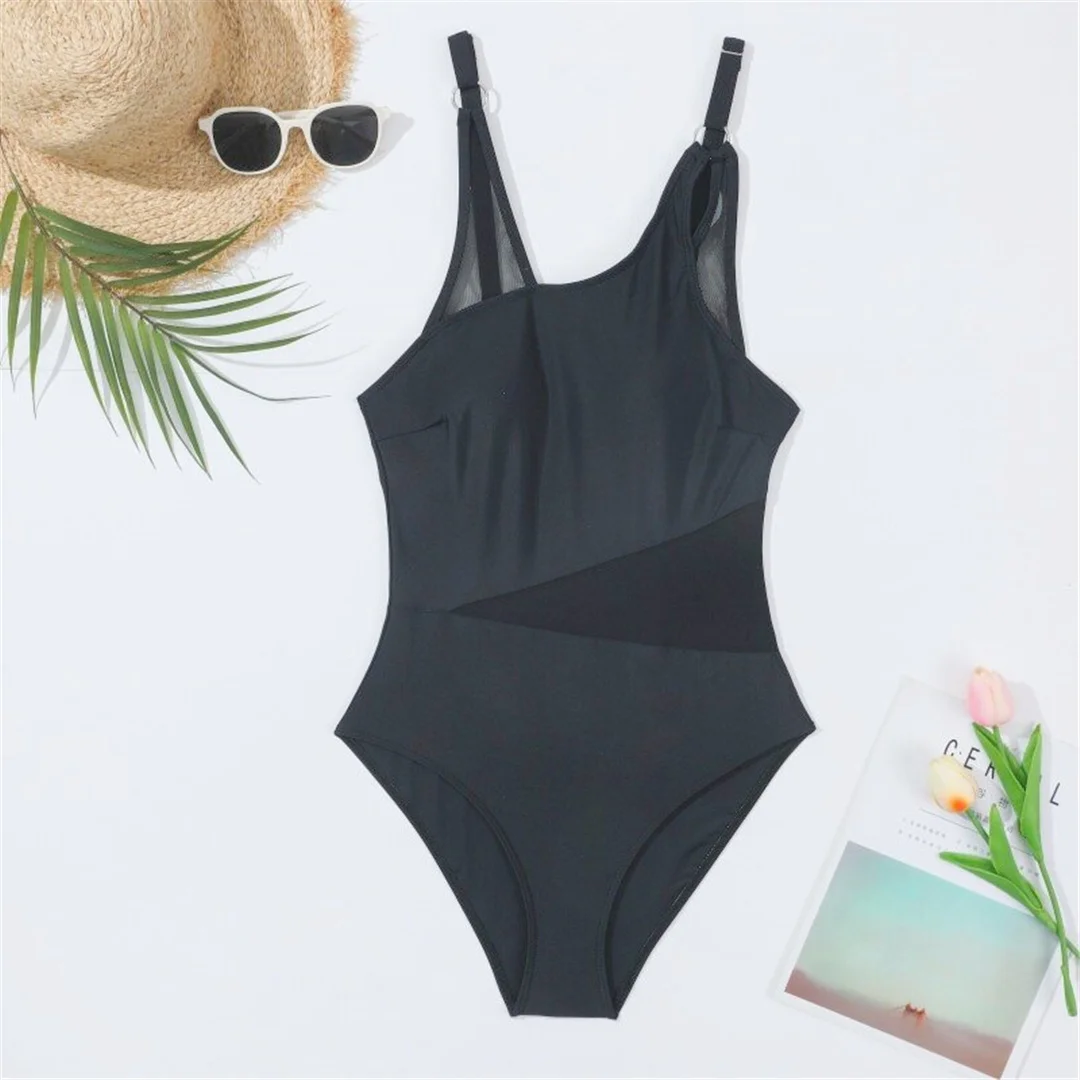 S - XL 2026 Einteiliger Badeanzug mit Mesh-Einsätzen, transparent, Damen-Bademode, durchsichtig, hoher Beinausschnitt, Badeanzug, Badebekleidung, Schwimmanzug V8529 – Detail 6