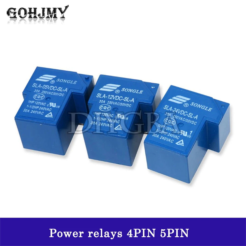 1PCS Power relays SLA-05VDC-SL-A SLA-12VDC-SL-A SLA-24VDC-SL-A 5V 12V 24V 30A T90 4PIN 5PIN SLA-05VDC