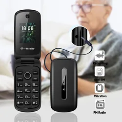 Mini Flip Plastic Mobile Phone Large Silicon Button Camera Speed Dial FM Radio Whatsapp Game Low Price Cover Cellphone Two Sims