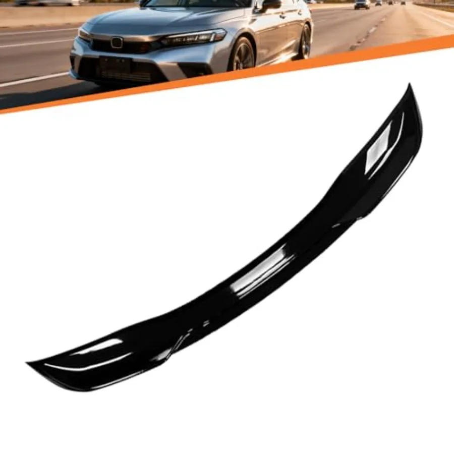 

Глянцевый черный спойлер на крышку багажника для Honda Civic 2022-2026, 4-дверный седан FE1 FE2, накладка на крышку багажника, заднее антикрыло, АБС-пластик, 1 шт.