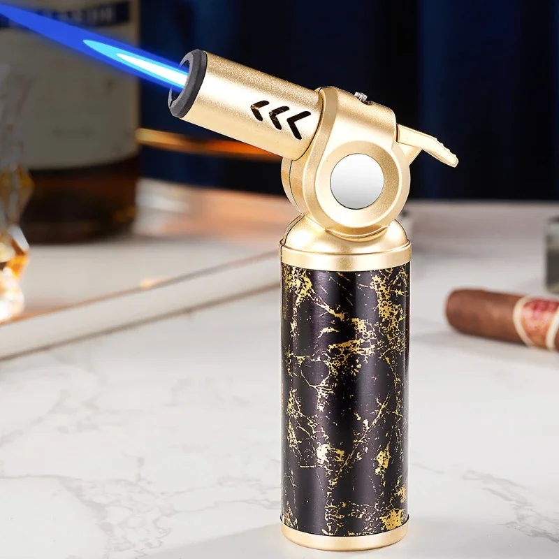 JOBON Blue Flame Cigar Lighter One-button Fixed Flame Design Safety Lock Multi-scene Use Adjustable Flame Ignition Tool Gift Box
