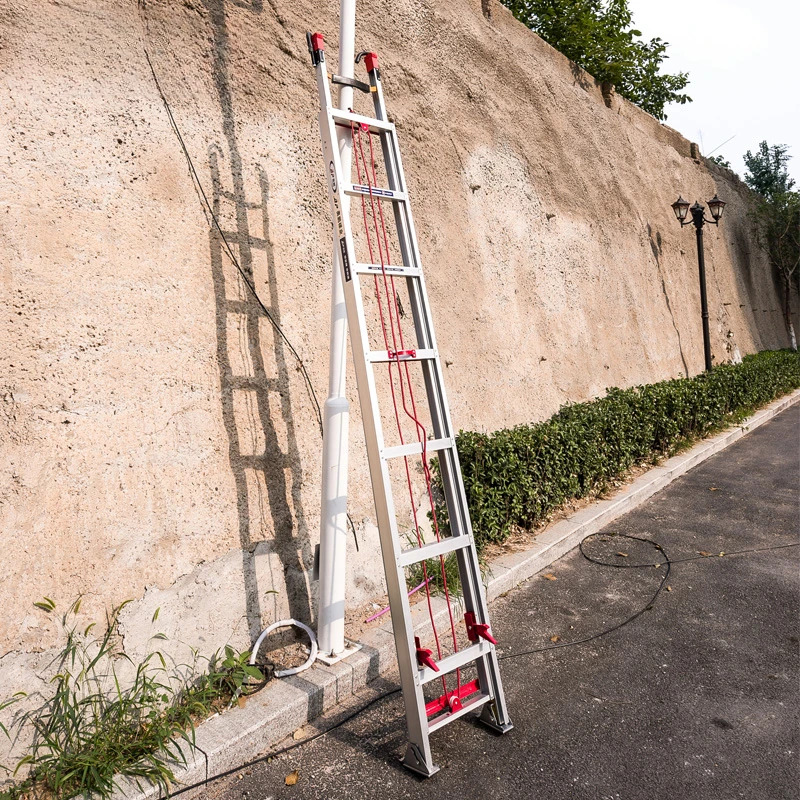 Telescopische technische ladder draagbare 6 8 hefladder 10 meter lange ladder met haak verdikte aluminium zolderladder