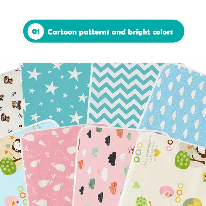 Reusable Baby Changing Mats Cover Baby Diaper Mattress for Newborn Babies Cotton Waterproof Changing Pats 50x70cm