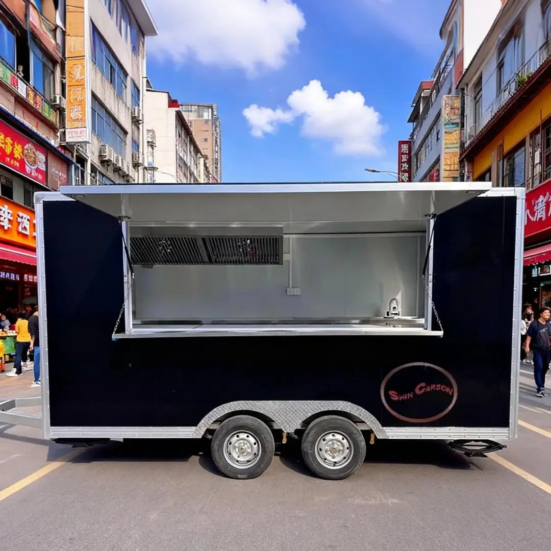 

Commercial Heavy-Duty Food Transport Trailer Wear-Resistant for Morning Night Market And Street Vending