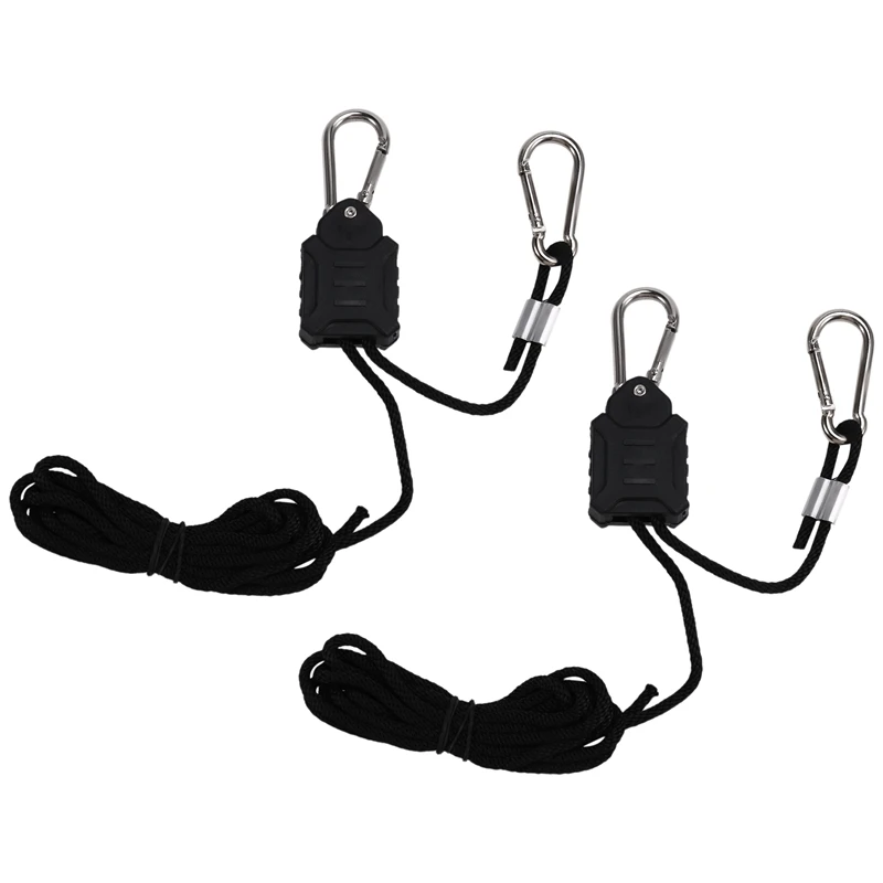 M11K-2Pack 1/8 Inch Adjustable Grow Light Hanger,Heavy Duty Rope Hanger With Reinforced Metal Gears For Grow Light,Inline Fan