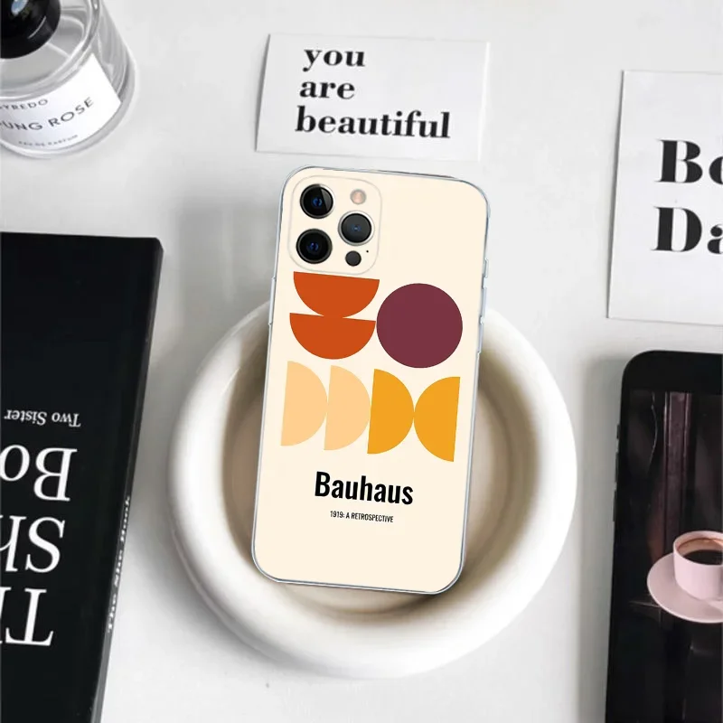 Geometric Bauhaus Art Phone Case For iPhone 16 15 14 13 12 11 Pro Max Mini X XS SE 7 8 Plus 16E Shockproof Non-Slip Cover Fundas