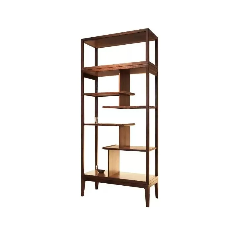 North American Black Walnut Bogu Rack Multi-Zen Tea Cabinet Antique Display Rack