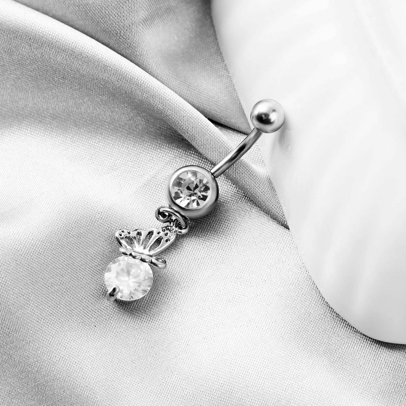 Creative Stainless Steel Belly Button Nail Pendant Accessory