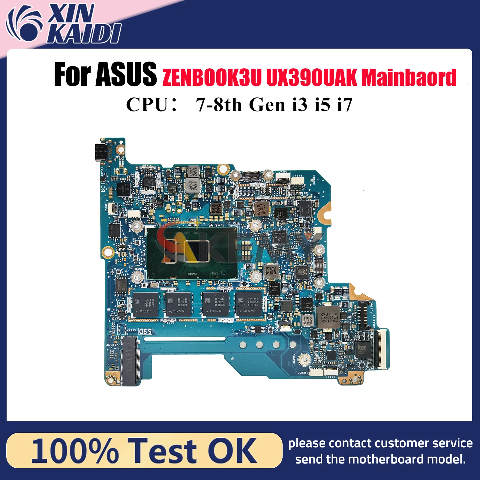 

UX390UAK Laptop Motherboard For ASUS ZenBook UX390UAK ZENBOOK3U UX390 Notebook Mainboard W/ i3 i5 i7 CPU 100% tests OK fast ship