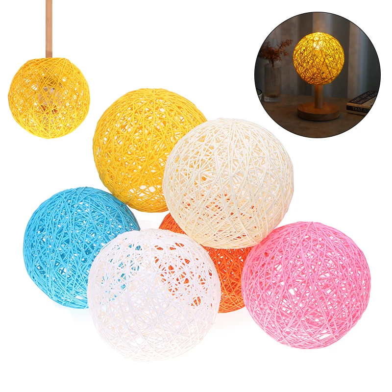 

Round Concise Hand-woven Rattan Vine Ball Pendant Lampshade Light Lamp Shades Light Accessories(15cm Diameter)