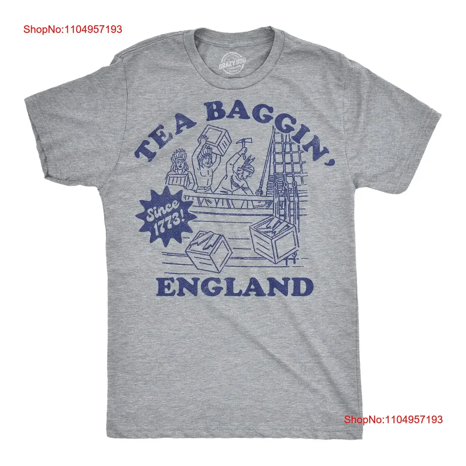 Camiseta divertida para hombre, Baggin de té, Inglaterra, sarcástico, 4 de julio, novedad, vintage, lavada, cómoda, moda Unisex, transpirable
