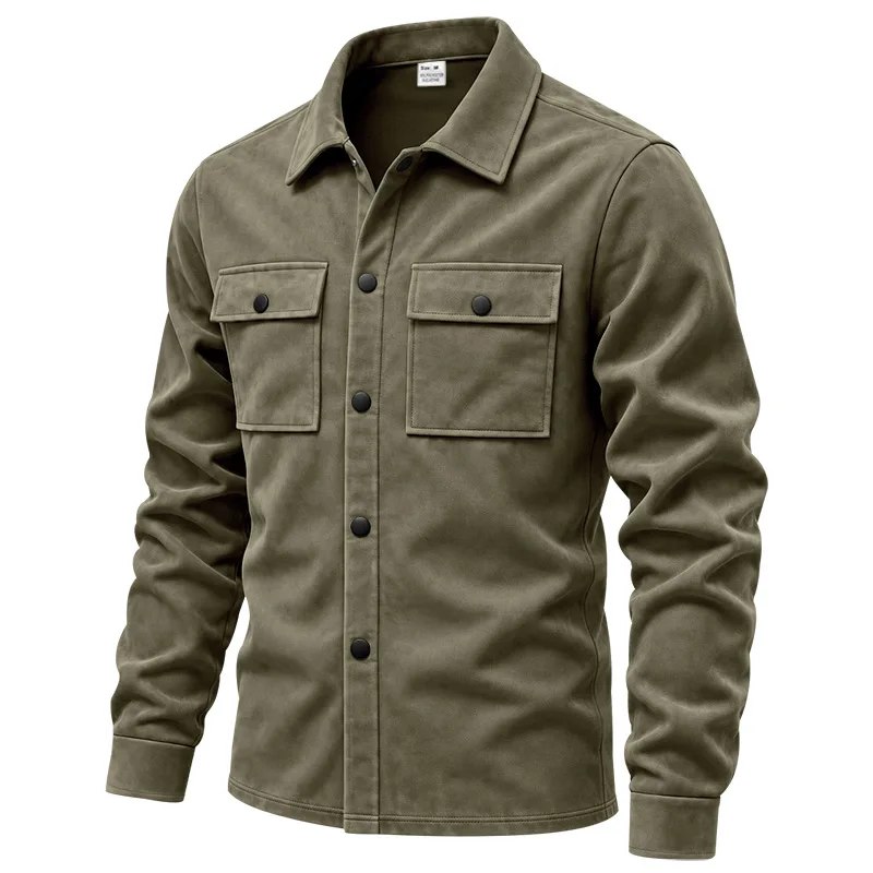 2026 Herren-Wildlederjacke und -hemd für Herbst und Winter, Arbeitskleidung mit geradem Schulteransatz, mehrfarbige Oberbekleidung, modisches Hemd! – Detail 34