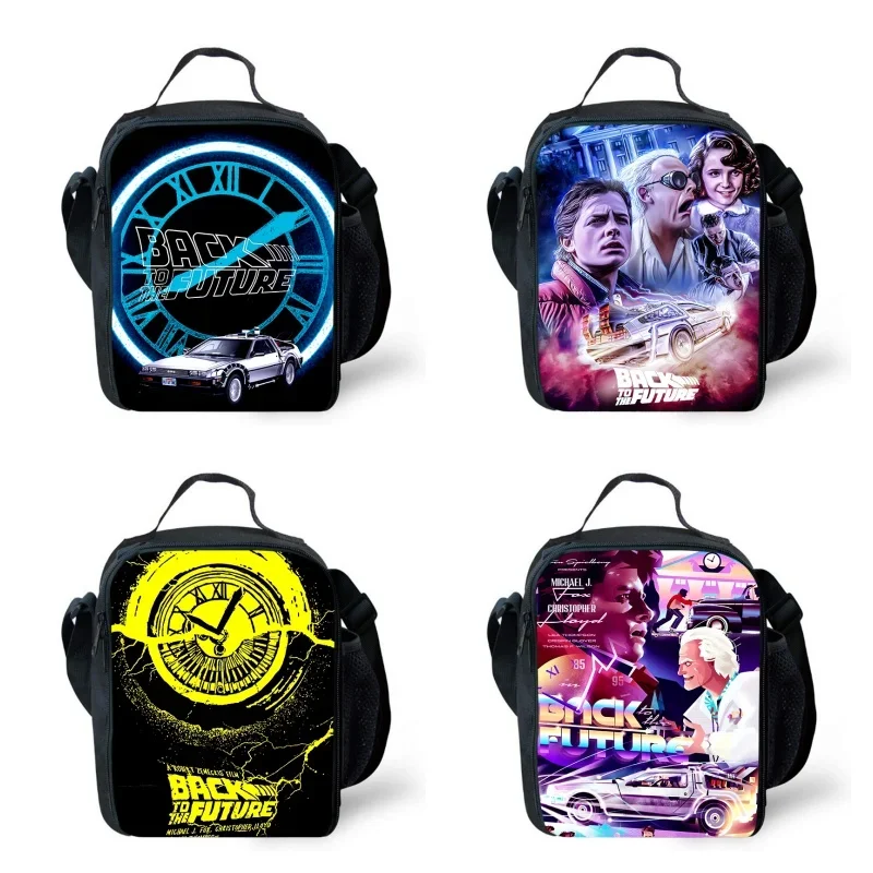 Back To The Future Lunch bags for Child,Cartoon School Picnic Bags for Girls Boys,Large Kids Cooler Bags for 4-10 years