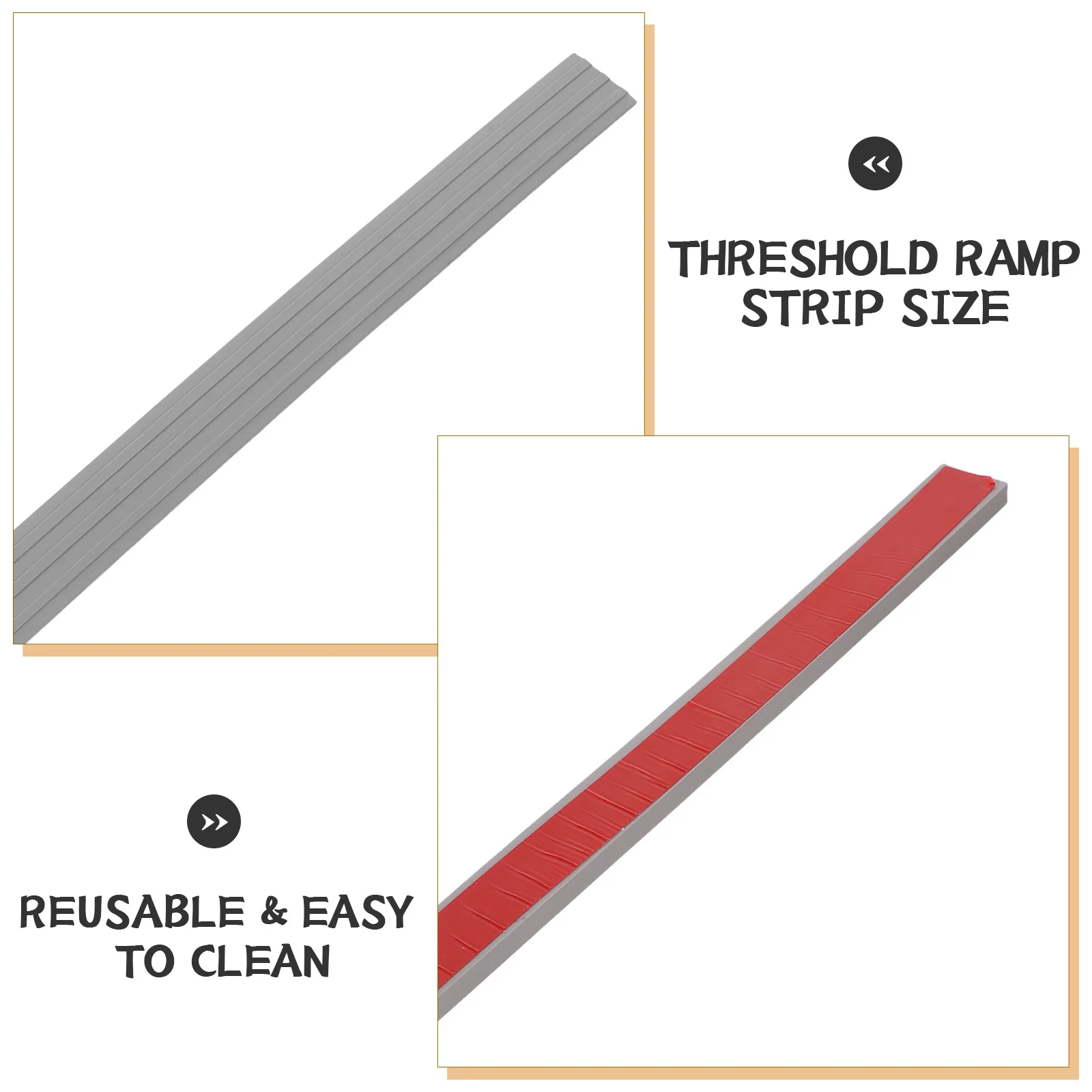 Self-Adhesive Door Threshold Ramp Strip Gray Easy Install Floor Transition Strip for Sweeping Robot Mobility Ramp Mat Indoor
