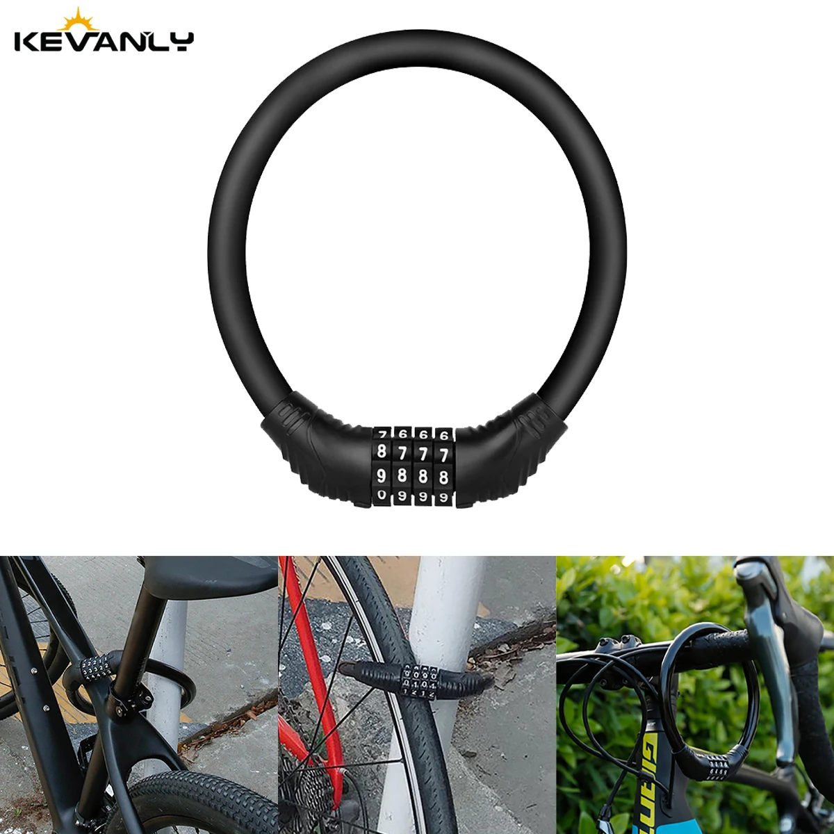 

Anti-theft Bicyle Password Lock Portable 4 Digit Password Cable Lock With Zinc Cylinder Resin Cover Bike Lock Combinable Door Lo
