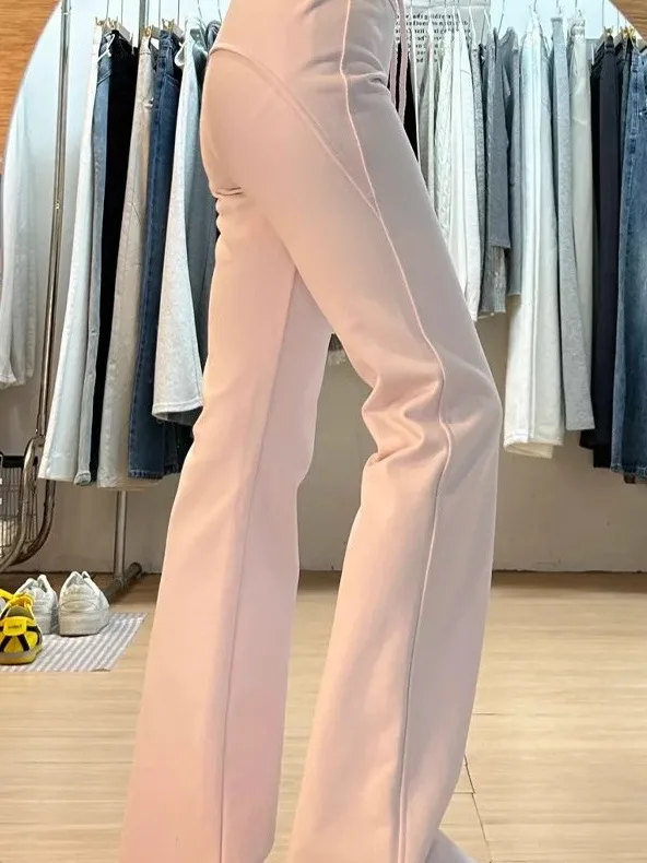 Rosa Hohe Taille Abnehmen Bell Bot Sport Hosen frauen Frühling Herbst 2025, Neue Sle Pendeln Sle Casual Hosen