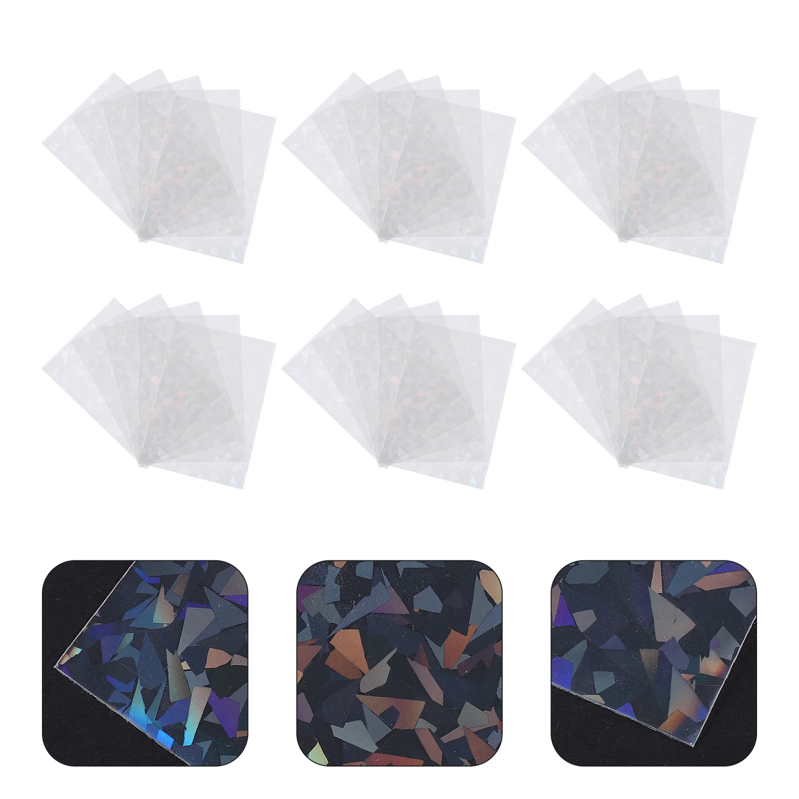 

100 Pcs Card Sleeves PVC Trading Game Protector Baseball Photocard Holder Glitter Design Standard Size Cards